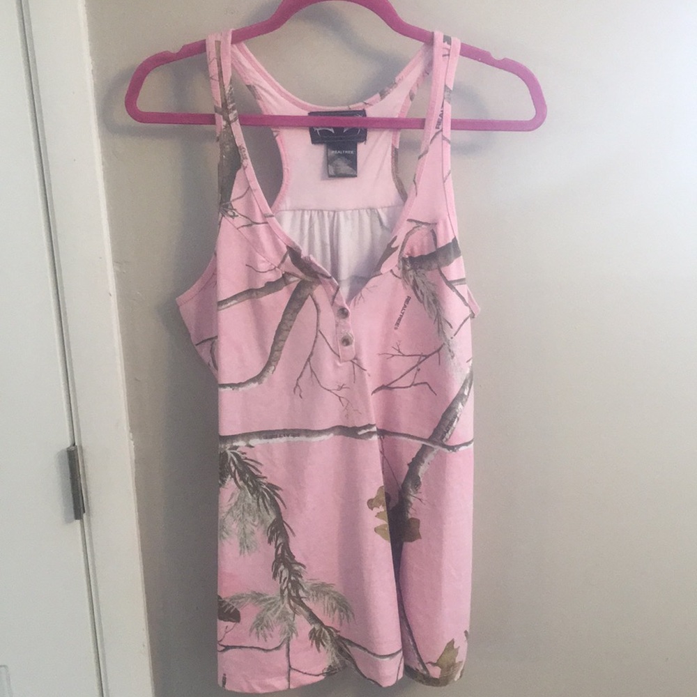 Pink camouflage tank top